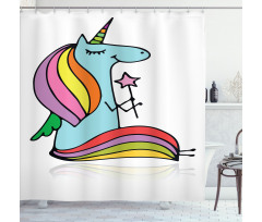 Doodle Mythical Animal Shower Curtain
