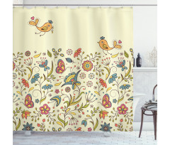 Colorful Summer Petals Shower Curtain