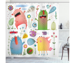 Alien Creatures Shower Curtain