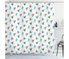 Snowboard and Ski Sport Shower Curtain