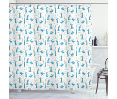 Cartoon Bunny and Carrot Shower Curtain