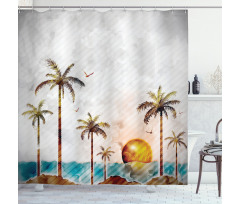 Tropic Landscape Art Shower Curtain