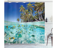 Exotic Island Underwater Shower Curtain