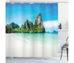 Beach Limestone Rocks Shower Curtain