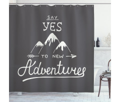 Words and Mountains Shower Curtain