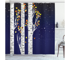 Birch Trees with Foliage Shower Curtain