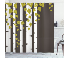 Silhouette of Tree Shower Curtain