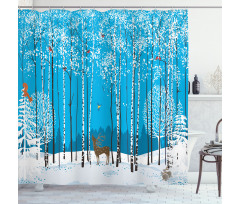 Flock of Bullfinches Shower Curtain