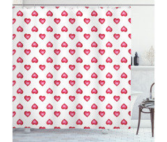 Hearts with Dots Shower Curtain