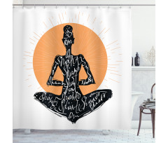 Meditating Lady Lotus Shower Curtain