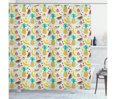 Fruits Abstract Kitchen Shower Curtain