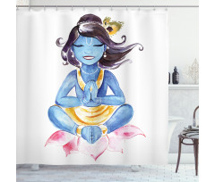 Happy Ancient Character Form Shower Curtain