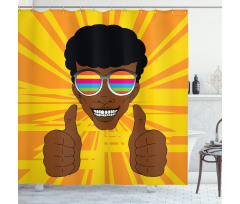 Hippie Man Positive Vibes Shower Curtain