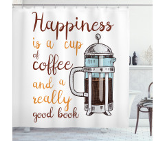 French Press and Words Shower Curtain