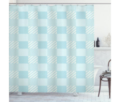 Polka Dots Lines Shower Curtain