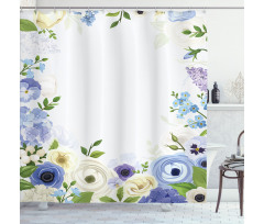 Roses Peonies Shower Curtain