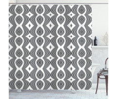 Wavy Lines Op Art Shower Curtain