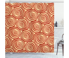 Circular Spiral Motifs Shower Curtain