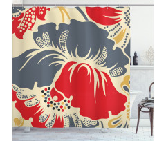 Abstract Chinese Floral Shower Curtain
