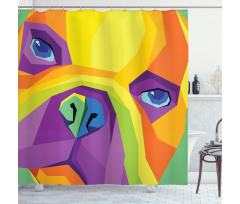 Abstract Vibrant Face Shower Curtain
