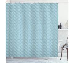 Retro Revival Curly Flower Shower Curtain