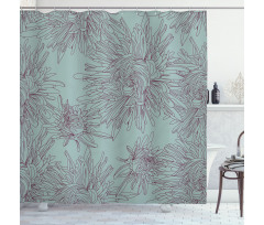 Aster Blossoms Artwork Shower Curtain