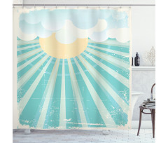 Sun Rays Clouds Shower Curtain