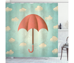 Vintage Cloudy Sky Shower Curtain