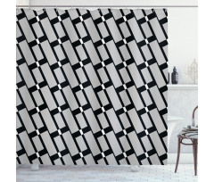 Monotone Shapes Shower Curtain