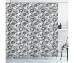 Greyscale Garden Art Shower Curtain