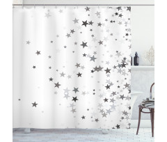 Grey Stars Celebration Shower Curtain