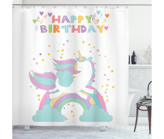 Horse with Rainbow Shower Curtain