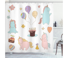 Birthday Animals Shower Curtain