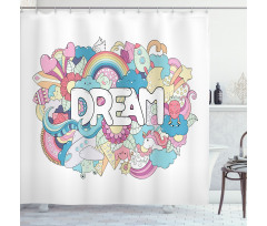 Childish Lettering Shower Curtain