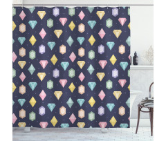 Gemstones Pattern Shower Curtain