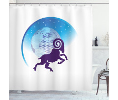 Globe Stars Goat Shower Curtain