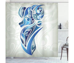 Blue Ram Shower Curtain