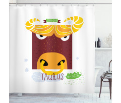 Angry Bull Face Shower Curtain