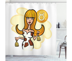 Cartoon Woman Shower Curtain