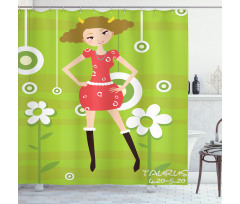 Fashion Teen Girl Shower Curtain