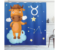 Bull on a Cloud Shower Curtain