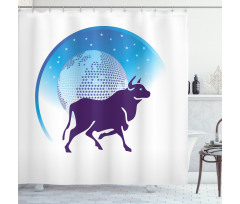 Globe Stars Bull Shower Curtain