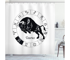 Mythical Ox Signs Shower Curtain