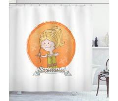 Cartoon Girl Bow Shower Curtain
