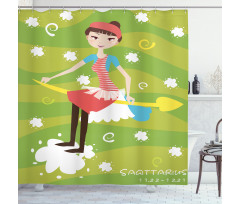 Girl on an Arrow Shower Curtain