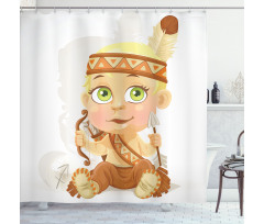 Native Girl Bow Shower Curtain