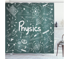 Physics and Math School Shower Curtain