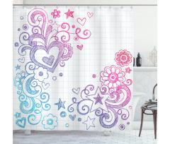 Valentines Day Swirls Shower Curtain