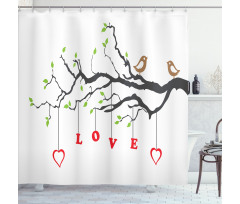 Birds Sitting on a Branch Shower Curtain