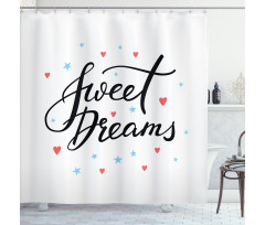 Hearts and Stars Shower Curtain
